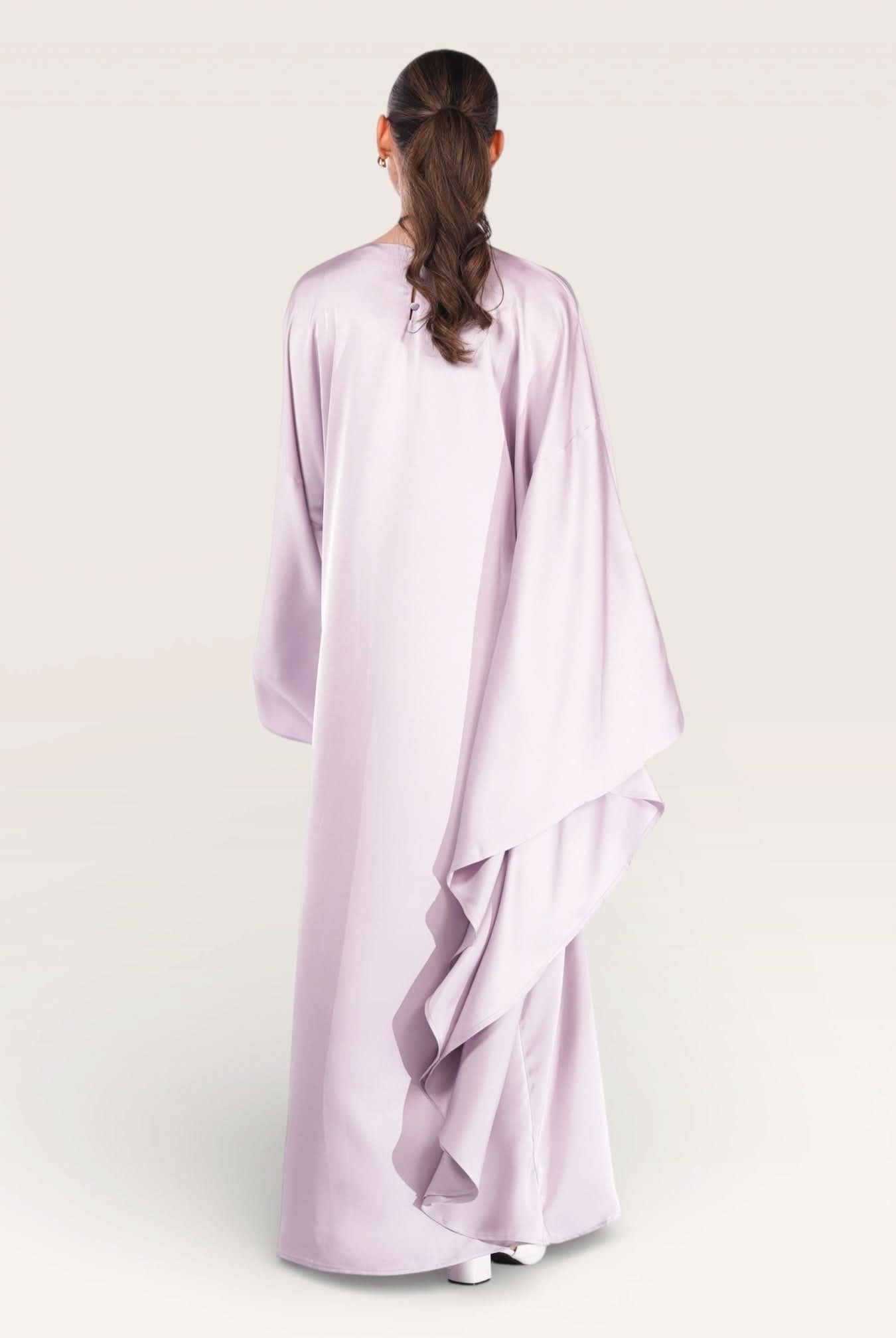 royal satin abaya - lavender - Losyana.Shop