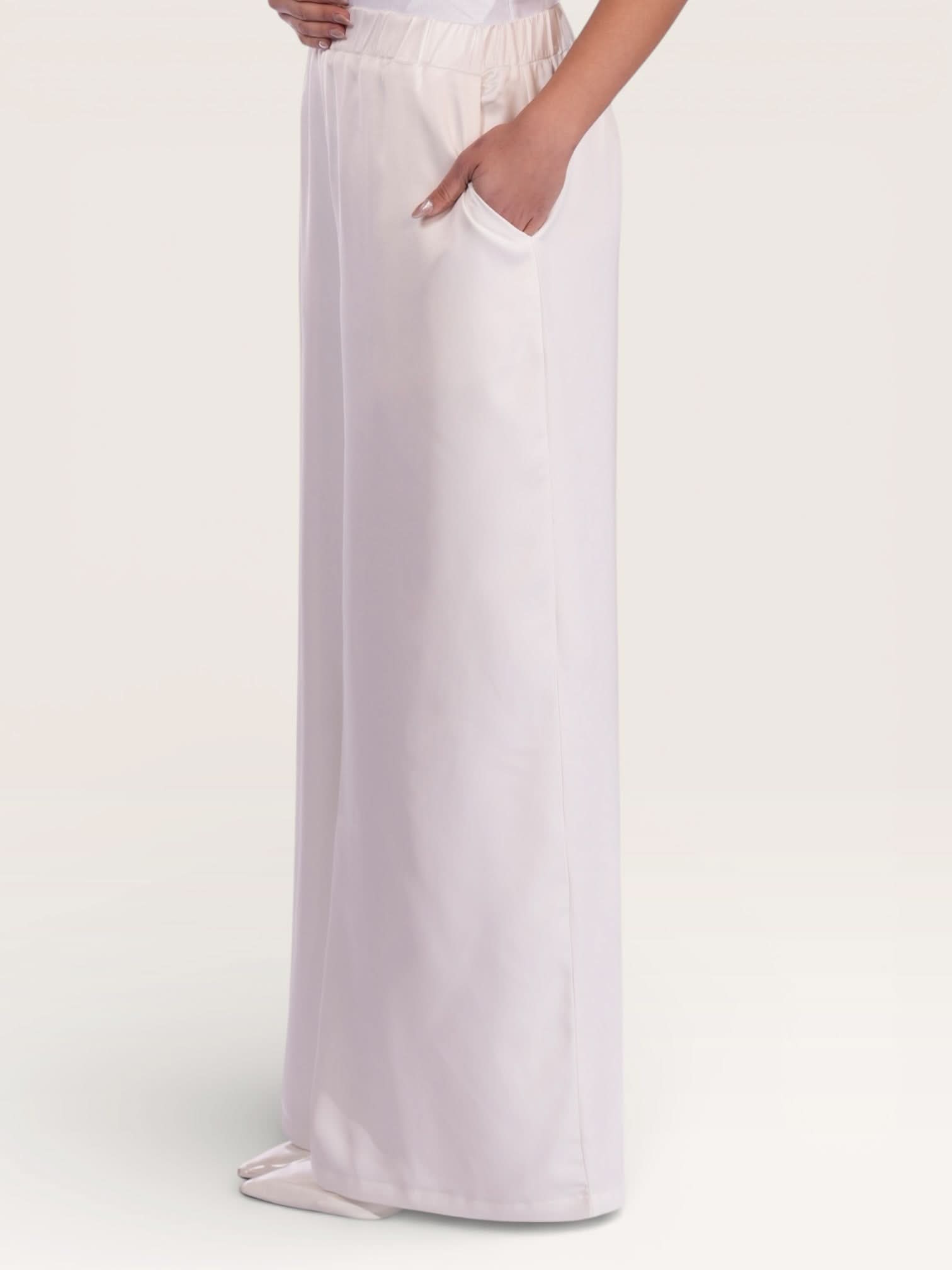 silk muse pants - white - Losyana.Shop