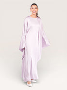 royal satin abaya - lavender - Losyana.Shop