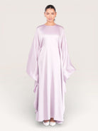 royal satin abaya - lavender - Losyana.Shop