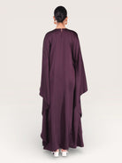 royal satin abaya - eggplant - Losyana.Shop