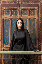 arabian satin abaya - black - Losyana.Shop