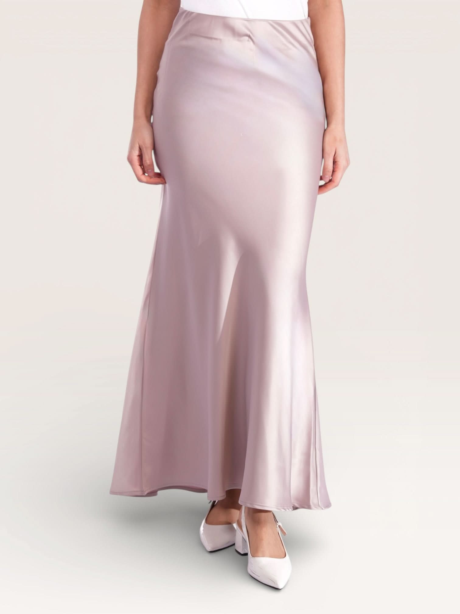 silk muse skirt - almond - Losyana.Shop