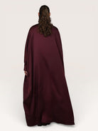 arabian satin abaya - bordeaux - Losyana.Shop