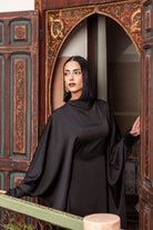 arabian satin abaya - black - Losyana.Shop